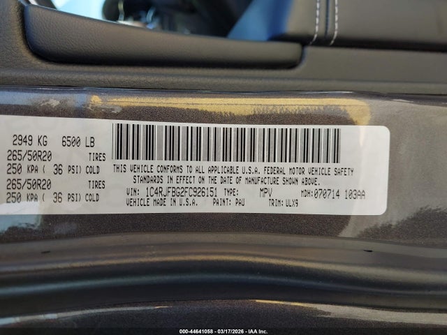 1C4RJFBG2FC926151 Jeep Grand Cherokee Limited