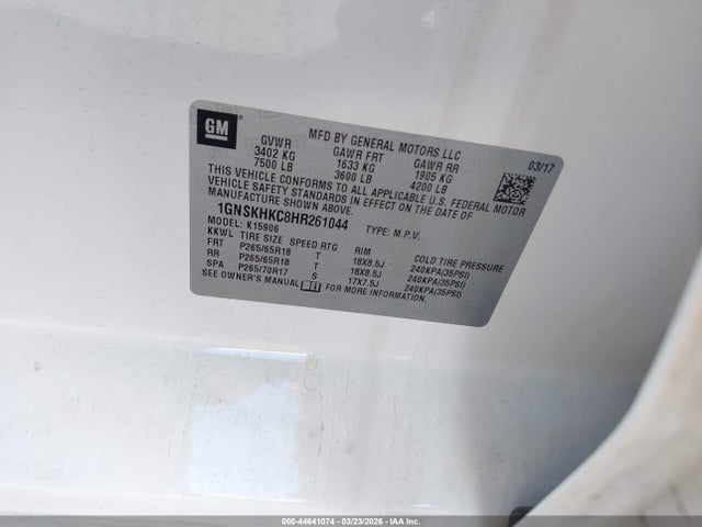 Chevrolet Suburban Lt 2017 1GNSKHKC8HR261044 Image 9