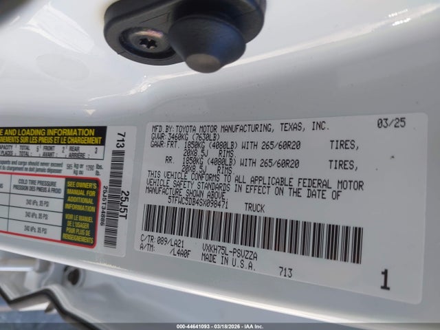5TFWC5DB4SX098471 Toyota Tundra Hybrid Platinum Hybrid Crewmax 5.5&#039; Bed