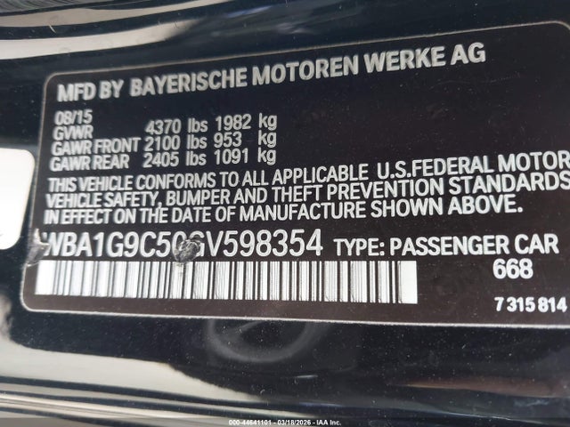 Aukcja sprzedaży 2016 Bmw 228i Xdrive, vin: WBA1G9C50GV598354, numer aukcji: 44641101