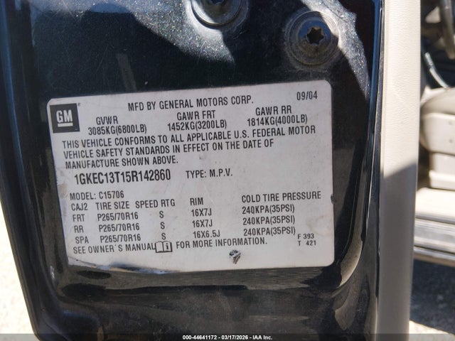 Продажа на аукционе авто 2005 Gmc Yukon Slt, vin: 1GKEC13T15R142860, номер лота: 44641172
