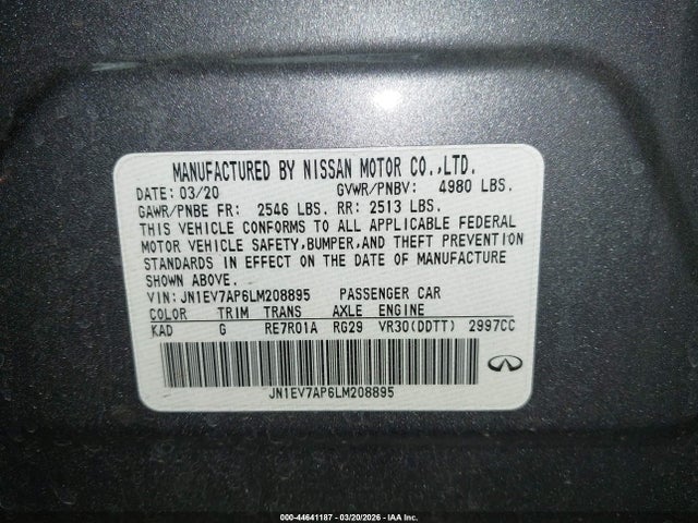 2020 INFINITI Q50 JN1EV7AP6LM208895 Photo 8