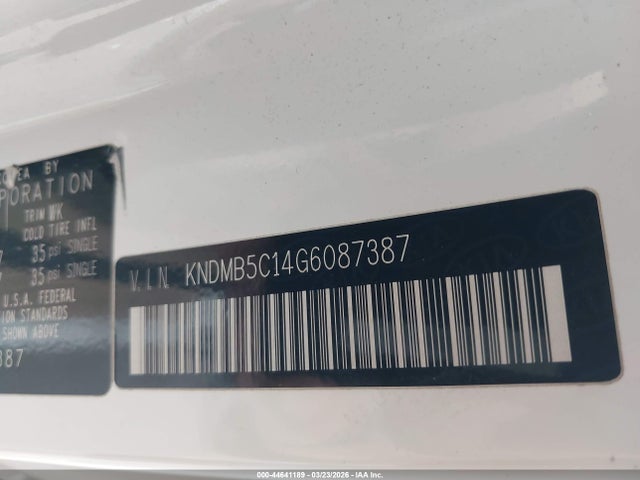 KNDMB5C14G6087387 KIA SEDONA LX