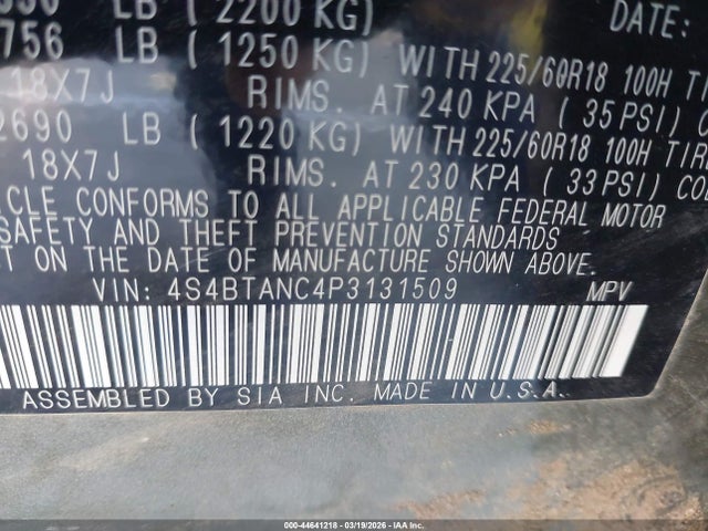 4S4BTANC4P3131509 Subaru Outback Limited