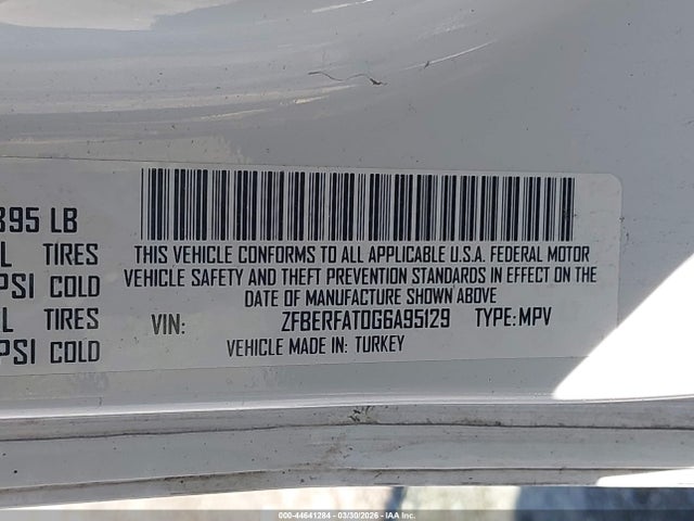 2016 Ram Promaster City Tradesman მანქანა იყიდება აუქციონზე, vin: ZFBERFAT0G6A95129, აუქციონის ნომერი: 44641284