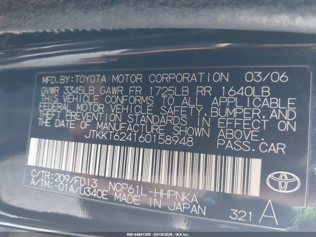 2006 SCION XA JTKKT624160158948 Photo 8