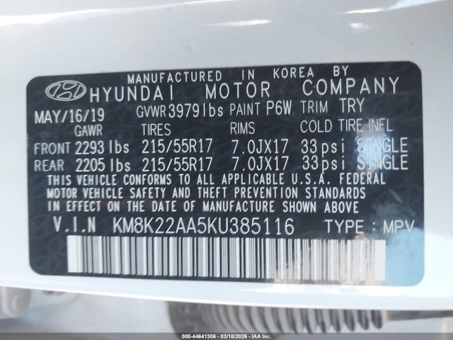 Hyundai Kona Sel 2019 KM8K22AA5KU385116 Image 9