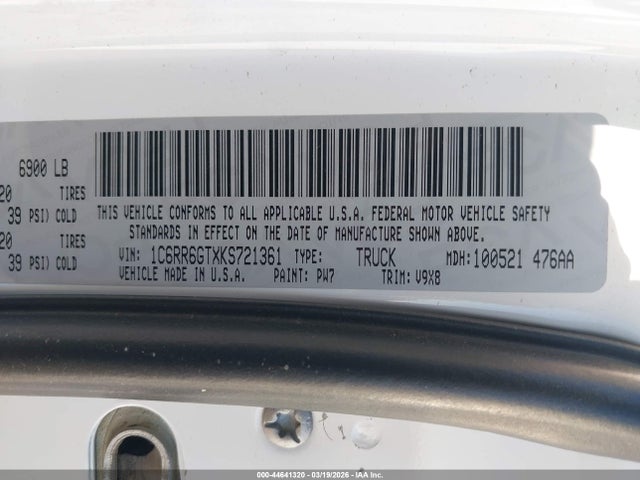 1C6RR6GTXKS721361 RAM 1500 Classic