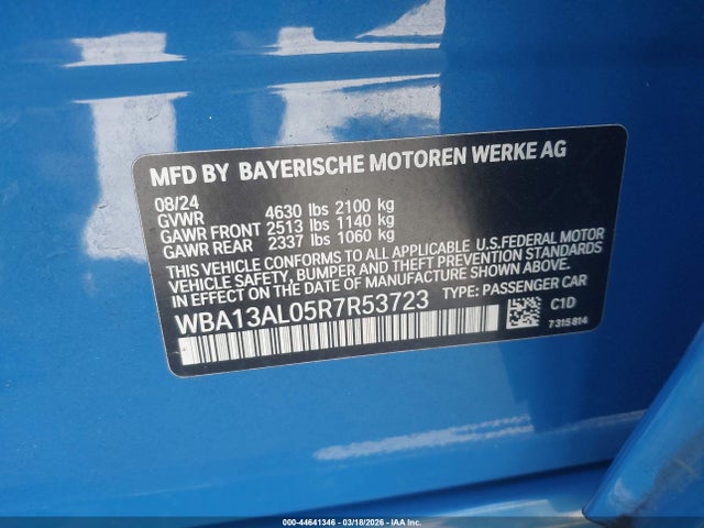 2024 Bmw M235 Gran Coupe I Xdrive მანქანა იყიდება აუქციონზე, vin: WBA13AL05R7R53723, აუქციონის ნომერი: 44641346