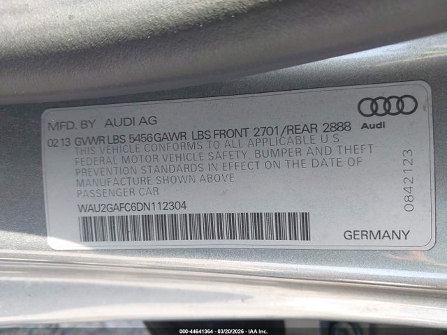 Продажа на аукционе авто 2013 Audi A7 3.0t Premium, vin: WAU2GAFC6DN112304, номер лота: 44641364