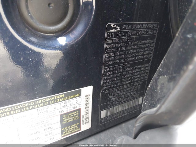 2017 JAGUAR F-PACE SADCK2BV8HA087488 Photo 8