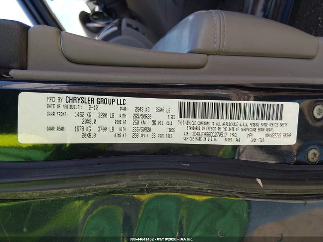 2012 Jeep Grand Cherokee Laredo მანქანა იყიდება აუქციონზე, vin: 1C4RJFAG6CC270517, აუქციონის ნომერი: 44641432