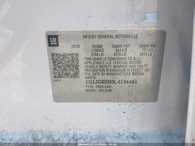 1G1JG6SB0L4134496 Chevrolet Sonic Fwd 1fl 5-door