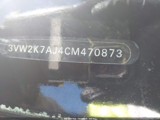 44641515 :رقم المزاد ، 3VW2K7AJ4CM470873 vin ، 2012 Volkswagen Jetta 2.0l S مزاد بيع
