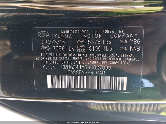 2017 GENESIS G90 KMHG34JA6HU027899 Photo 8