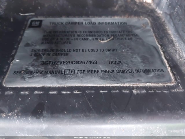 44641552 :رقم المزاد ، 3GTU2VE29CG267463 vin ، 2012 Gmc Sierra 1500 Sle مزاد بيع