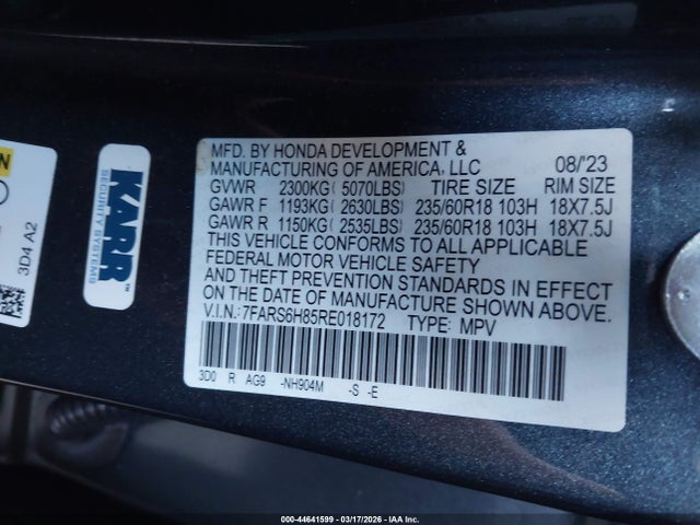 7FARS6H85RE018172 Honda Cr-v Hybrid Sport-l