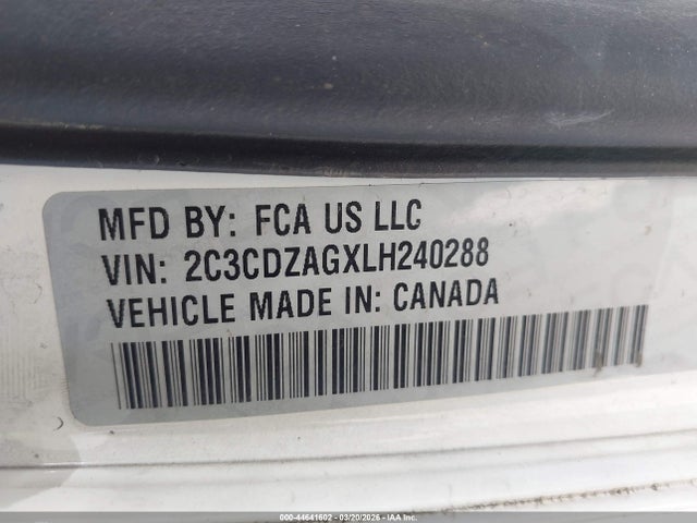 2020 Dodge Challenger Sxt მანქანა იყიდება აუქციონზე, vin: 2C3CDZAGXLH240288, აუქციონის ნომერი: 44641602
