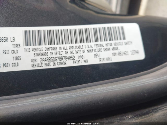 Продажа на аукционе авто 2011 Chrysler Town & Country Touring, vin: 2A4RR5DG7BR784052, номер лота: 44641732