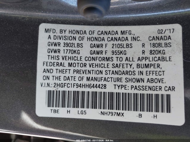 2HGFC1F94HH644428 Honda Civic Touring
