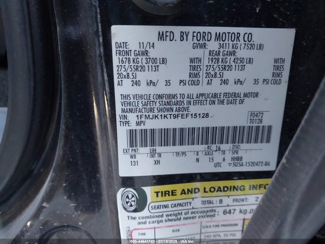 2015 FORD EXPEDITION EL 1FMJK1KT9FEF15128 Photo 8