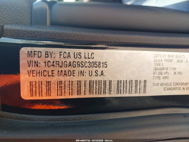 Aukcja sprzedaży 2025 Jeep Grand Cherokee Altitude X 4x2, vin: 1C4RJGAG9SC305815, numer aukcji: 44641744