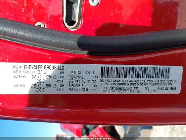Продаж на аукціоні авто 2013 Dodge Journey Se, vin: 3C4PDCAB0DT529901, номер лоту: 44641779