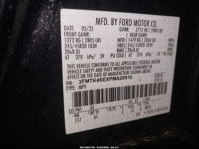 3FMTK4SEXPMA28916 Ford Mustang Mach-e Gt