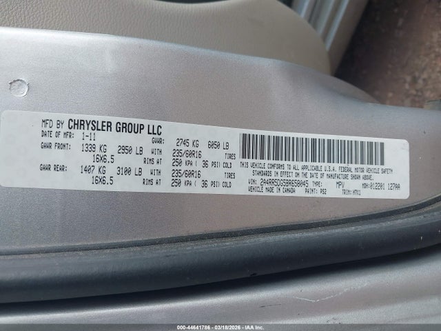 2011 CHRYSLER TOWN & COUNTRY 2A4RR5DG5BR658045 Photo 8