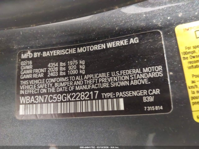 Продажа на аукционе авто 2016 Bmw 428i, vin: WBA3N7C59GK228217, номер лота: 44641792