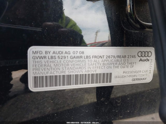 2008 AUDI A6 WAUDH74F08N172977 Photo 8