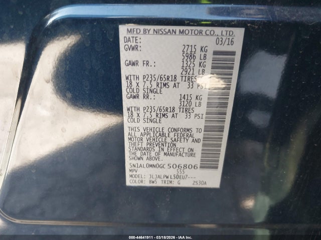 5N1AL0MN0GC506806 Infiniti QX60