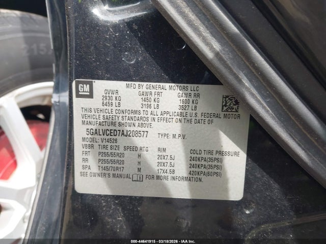 2010 Buick Enclave 2xl მანქანა იყიდება აუქციონზე, vin: 5GALVCED7AJ208577, აუქციონის ნომერი: 44641915