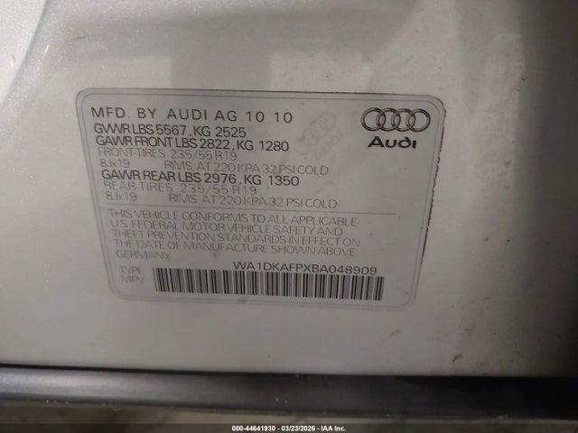 2011 AUDI Q5 WA1DKAFPXBA048909 Photo 8