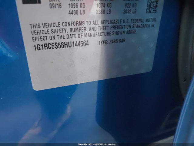 1G1RC6S58HU144564 Chevrolet VOLT LT
