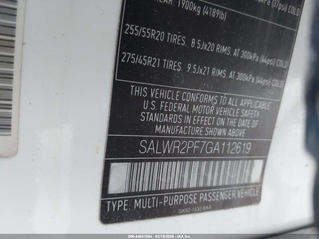 2016 LAND ROVER RANGE ROVER SPORT SALWR2PF7GA112619 Photo 8