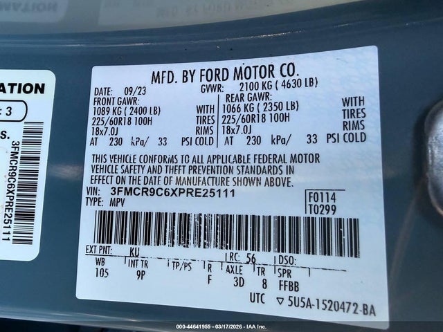 Ford Bronco Sport Outer Banks 2023 3FMCR9C6XPRE25111 Image 9