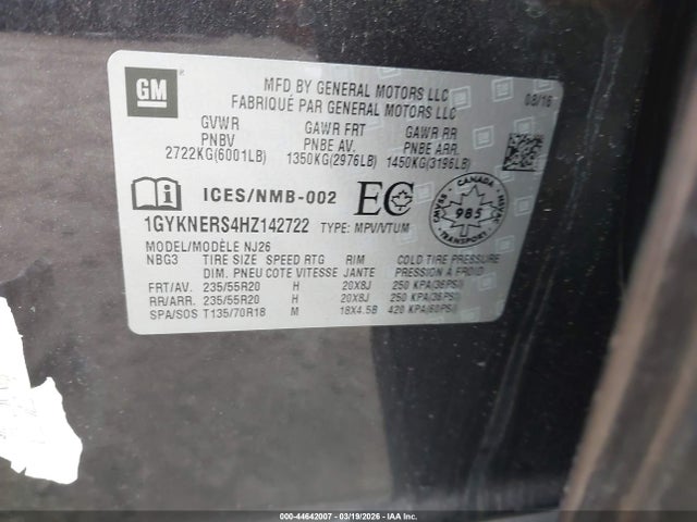 2017 CADILLAC XT5 1GYKNERS4HZ142722 Photo 8