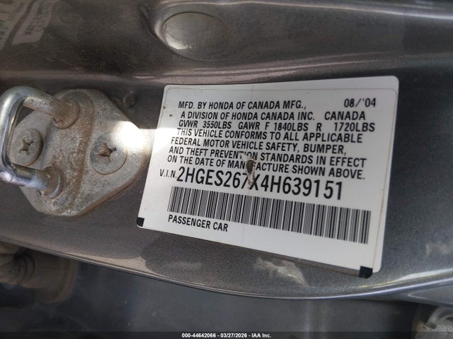2004 HONDA CIVIC 2HGES267X4H639151 Photo 8