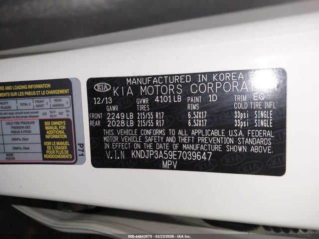 KNDJP3A59E7039647 KIA SOUL +