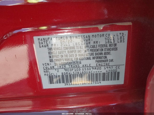 Nissan Sentra Sr Xtronic Cvt 2022 3N1AB8DV5NY257514 Image 9