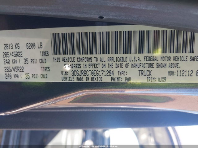 3C6JR6CT0EG171294 RAM 1500 R/t