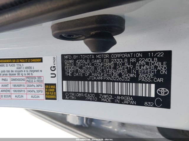 JTDKAMFPXN3226232 Toyota Prius Prime Limited