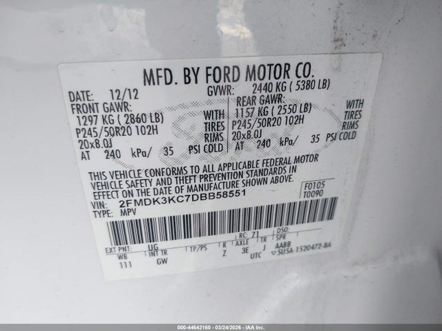 2013 FORD EDGE 2FMDK3KC7DBB58551 Photo 8