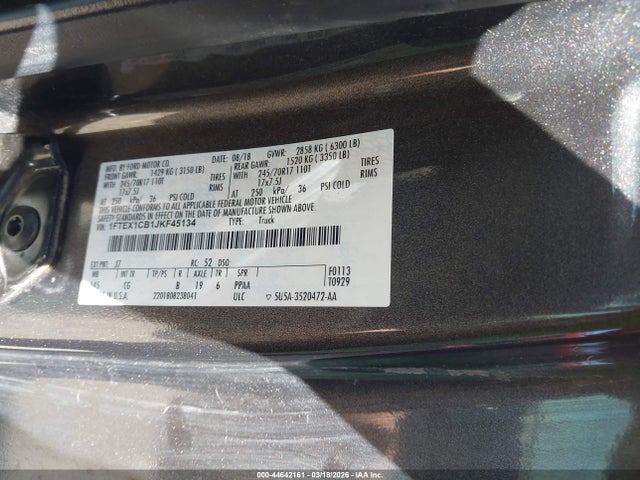 Aukcja sprzedaży 2018 Ford F-150 Xl, vin: 1FTEX1CB1JKF45134, numer aukcji: 44642161