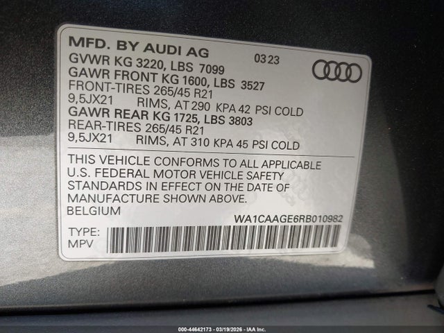 Продаж на аукціоні авто 2024 Audi Q8 E-tron S Line Premium Plus Quattro, vin: WA1CAAGE6RB010982, номер лоту: 44642173