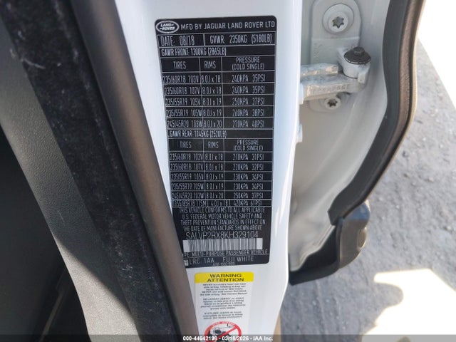 2019 LAND ROVER RANGE ROVER EVOQUE SALVP2RX8KH329104 Photo 8