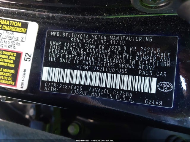 4T1M11AK7LU901055 Toyota CAMRY SE