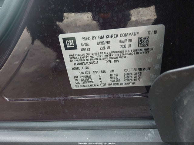 KL4MMESL4LB085311 Buick Encore Gx Awd Select