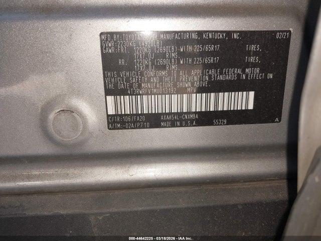 2021 TOYOTA RAV4 HYBRID 4T3RWRFV1MU013192 Photo 8